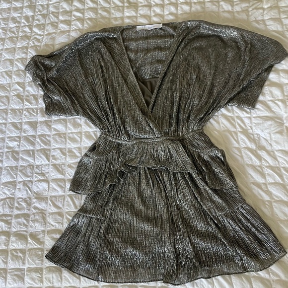 IRO Spina Metallic Ruffle Silver Dress - Picture 5 of 12